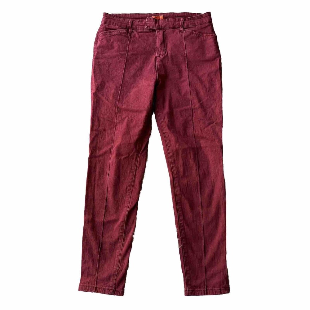 Modcloth Jeans Sz 12 Slim Skinny Red Casual School Colorful Pockets Loops Womens